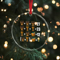 Funny 67 Kwanzaa Math Crystal Glass Ornament Six Seven Meme Kinara Candles African American Christmas - Wonder Print Shop