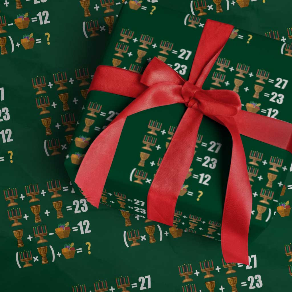 Funny 67 Kwanzaa Math Wrapping Paper Roll Six Seven Meme Kinara Candles African American Christmas - Wonder Print Shop