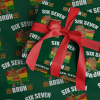 Funny 67 Kwanzaa Wrapping Paper Roll Six Seven Bruh Dabbing African Heritage - Wonder Print Shop