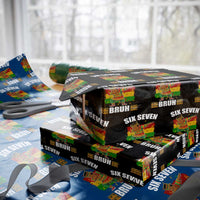 Funny 67 Kwanzaa Wrapping Paper Roll Six Seven Bruh Dabbing African Heritage - Wonder Print Shop