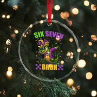 Funny 67 Mardi Gras Alligator Crystal Glass Ornament Six Seven Bruh Mardigator Dabbing Crocodile