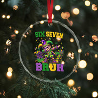Funny 67 Mardi Gras Crystal Glass Ornament Six Seven Bruh Dabbing Jester