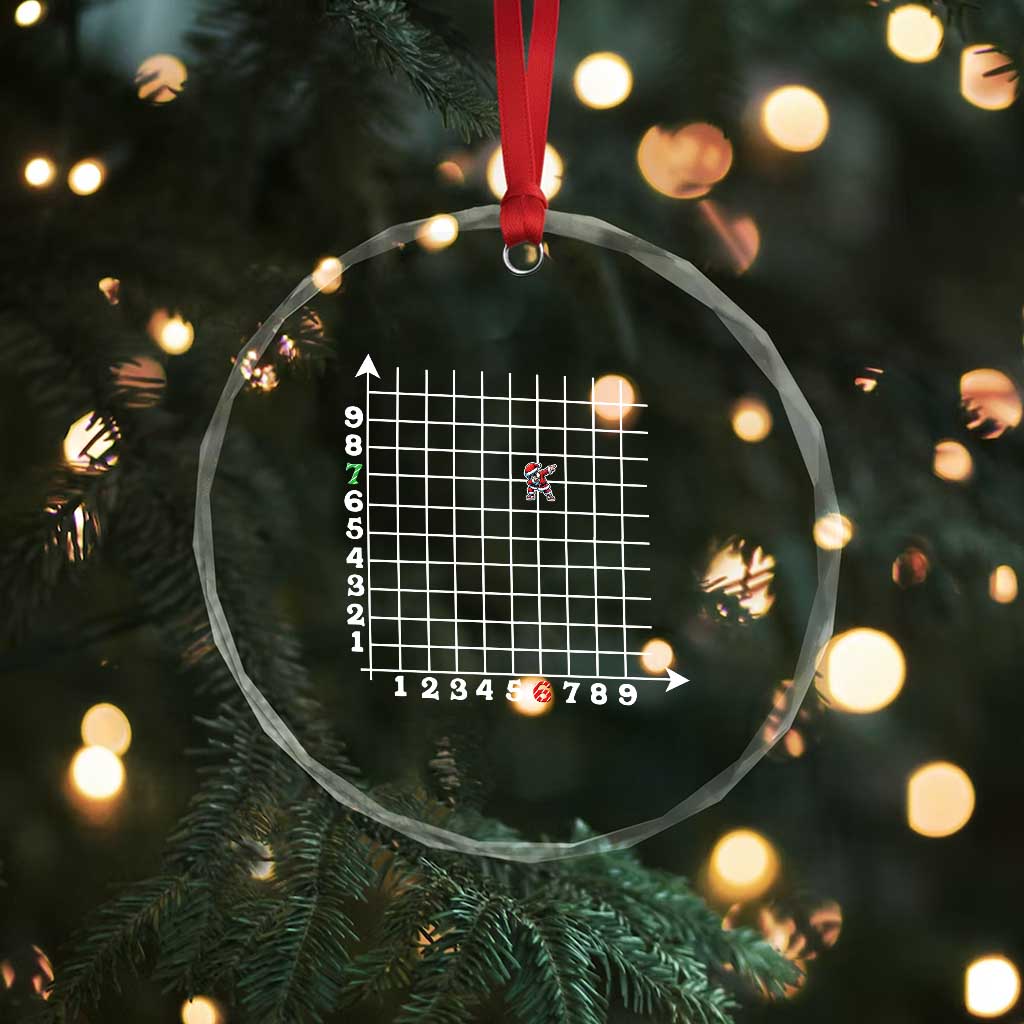 Funny 67 Math Coordinates Christmas Crystal Glass Ornament Dabbing Santa Teacher Student Six Seven Meme - Wonder Print Shop