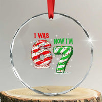 Funny 67 Meme 7 Year Old Birthday Christmas Crystal Glass Ornament I Was 6 Now I Am 7 Brainrot - Wonder Print Shop