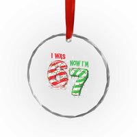 Funny 67 Meme 7 Year Old Birthday Christmas Crystal Glass Ornament I Was 6 Now I Am 7 Brainrot - Wonder Print Shop