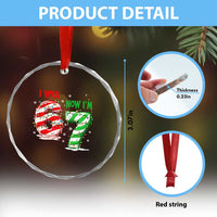 Funny 67 Meme 7 Year Old Birthday Christmas Crystal Glass Ornament I Was 6 Now I Am 7 Brainrot - Wonder Print Shop