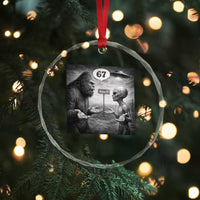 Funny 67 Meme Bigfoot Alien Crystal Glass Ornament Six Seven Sasquatch Area 51 UFO Conspiracy