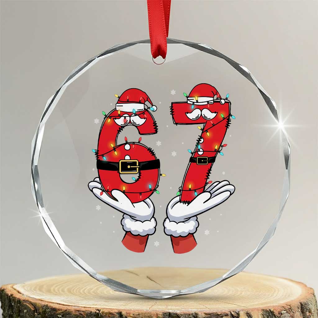 Funny 67 Meme Crystal Glass Ornament Funny Christmas Party Holiday Gift - Wonder Print Shop