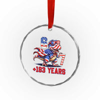 Funny 67 Meme Dinosaur American Pride Crystal Glass Ornament USA 250th Anniversary