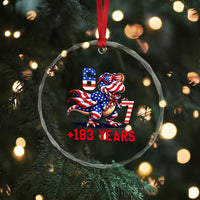Funny 67 Meme Dinosaur American Pride Crystal Glass Ornament USA 250th Anniversary