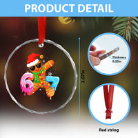 Funny 67 Meme Gingerbread Christmas Crystal Glass Ornament Six Seven Ice Cream Drip Boys - Wonder Print Shop