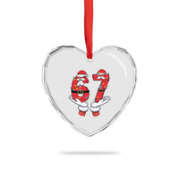 Funny 67 Meme Heart Crystal Glass Ornament Funny Christmas Party Holiday Gift - Wonder Print Shop