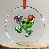 Funny 67 Meme Six Seven Basketball Shamrock St Patricks Day Crystal Glass Ornament