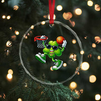 Funny 67 Meme Six Seven Basketball Shamrock St Patricks Day Crystal Glass Ornament