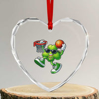 Funny 67 Meme Six Seven Basketball Shamrock St Patricks Day Heart Crystal Glass Ornament
