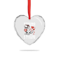 Funny 67 Meme Valentines Day Dinosaur Heart Crystal Glass Ornament Stealing Hearts And Blasting 67 Farts
