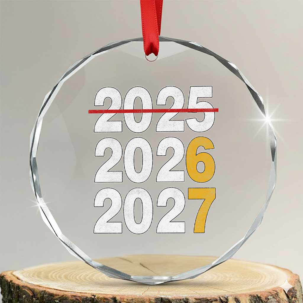 Funny 67 New Year Crystal Glass Ornament Happy New Year 2026 2027 Six Seven Meme - Wonder Print Shop
