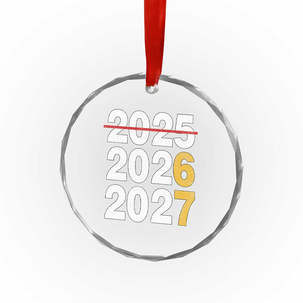 Funny 67 New Year Crystal Glass Ornament Happy New Year 2026 2027 Six Seven Meme - Wonder Print Shop