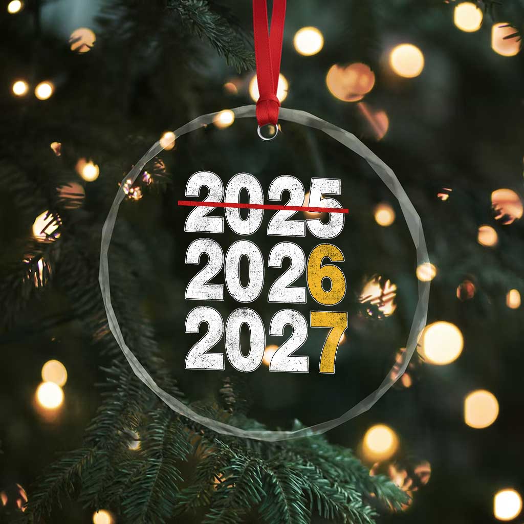 Funny 67 New Year Crystal Glass Ornament Happy New Year 2026 2027 Six Seven Meme - Wonder Print Shop