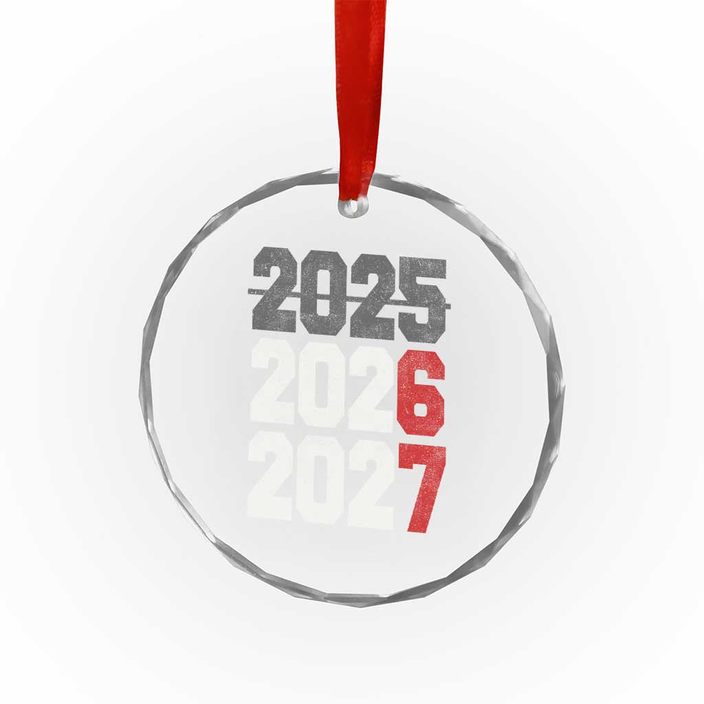 Funny 67 New Year Crystal Glass Ornament Happy New Year 2026 2027 Sports Jersey Number - Wonder Print Shop