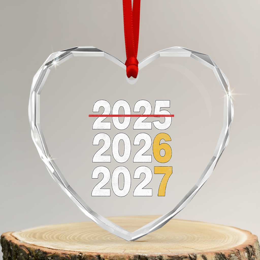 Funny 67 New Year Heart Crystal Glass Ornament Happy New Year 2026 2027 Six Seven Meme - Wonder Print Shop