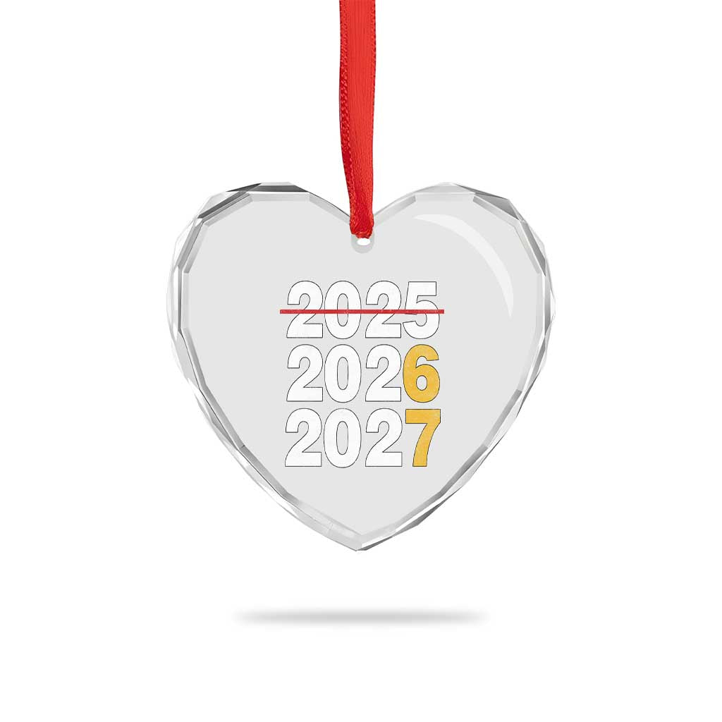 Funny 67 New Year Heart Crystal Glass Ornament Happy New Year 2026 2027 Six Seven Meme - Wonder Print Shop