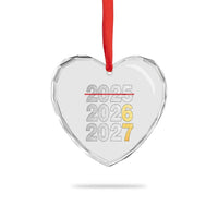 Funny 67 New Year Heart Crystal Glass Ornament Happy New Year 2026 2027 Six Seven Meme Faux Glitter Effect Printed - Wonder Print Shop