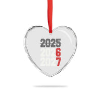Funny 67 New Year Heart Crystal Glass Ornament Happy New Year 2026 2027 Sports Jersey Number - Wonder Print Shop