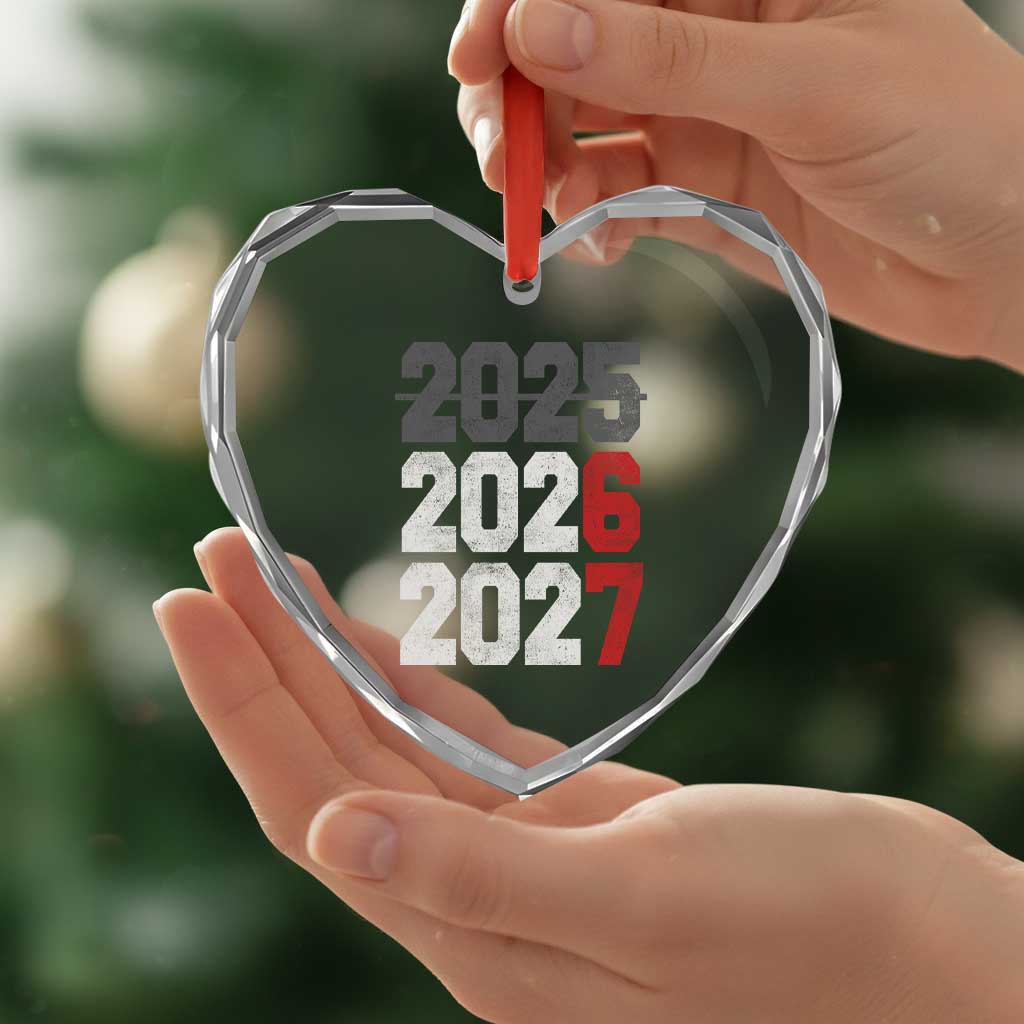 Funny 67 New Year Heart Crystal Glass Ornament Happy New Year 2026 2027 Sports Jersey Number - Wonder Print Shop