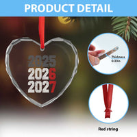 Funny 67 New Year Heart Crystal Glass Ornament Happy New Year 2026 2027 Sports Jersey Number - Wonder Print Shop