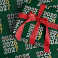 Funny 67 New Year Wrapping Paper Roll Happy New Year 2026 2027 Six Seven Meme Faux Glitter Effect Printed - Wonder Print Shop