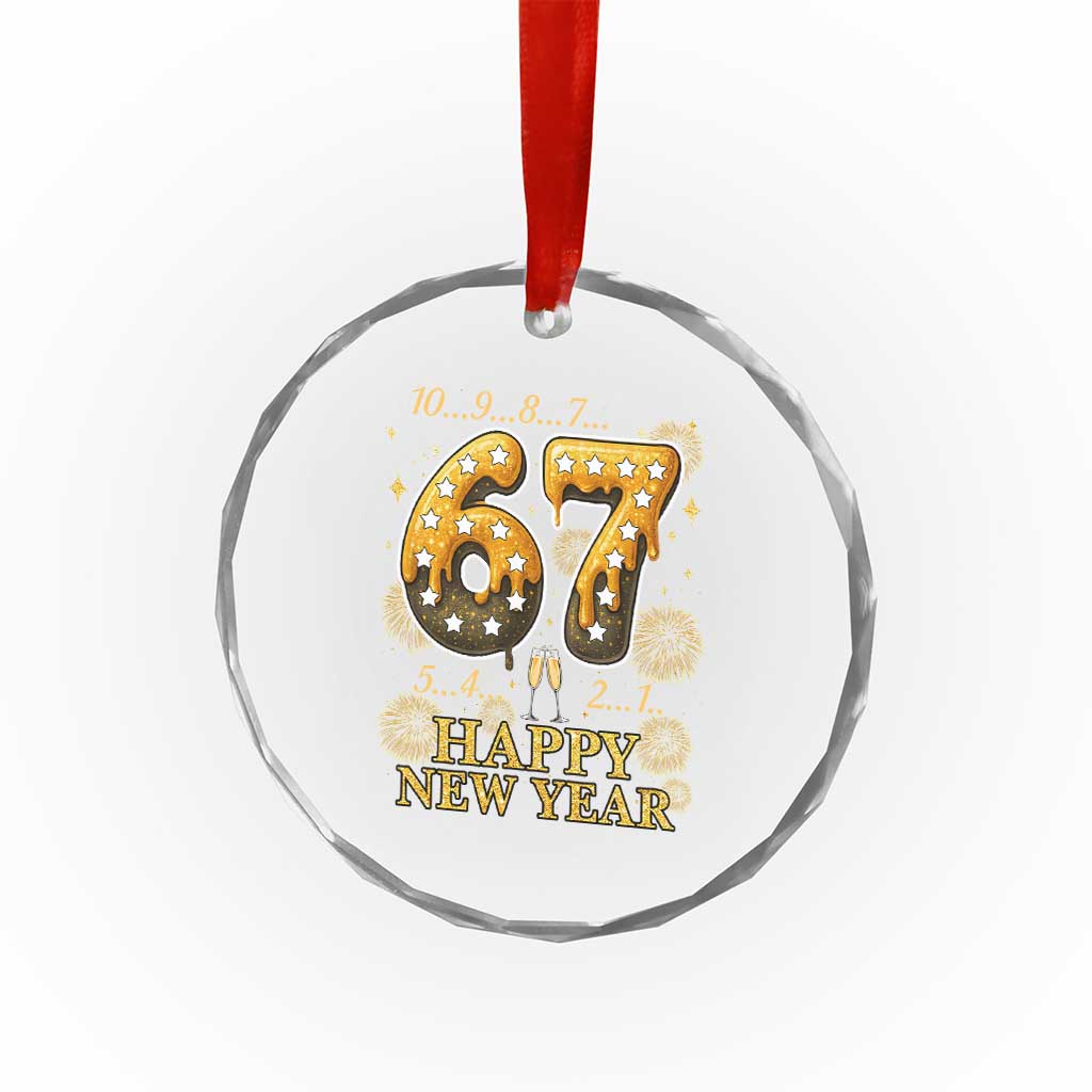 Funny 67 New Years Eve Crystal Glass Ornament Countdown New Year Party 2026 Six Seven Meme - Wonder Print Shop