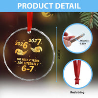 Funny 67 New Years Eve Crystal Glass Ornament Six Seven Boys Kids NYE Party 6 7 Meme - Wonder Print Shop