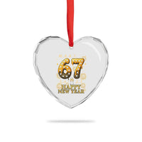 Funny 67 New Years Eve Heart Crystal Glass Ornament Countdown New Year Party 2026 Six Seven Meme - Wonder Print Shop