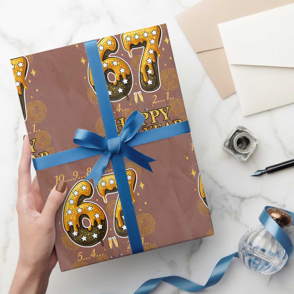Funny 67 New Years Eve Wrapping Paper Roll Countdown New Year Party 2026 Six Seven Meme - Wonder Print Shop