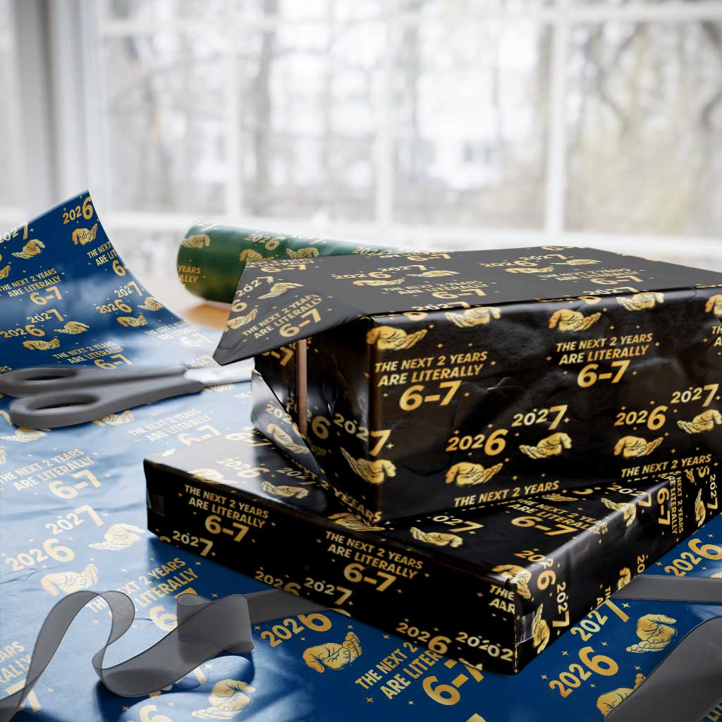 Funny 67 New Years Eve Wrapping Paper Roll Six Seven Boys Kids NYE Party 6 7 Meme - Wonder Print Shop
