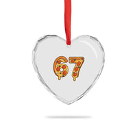 Funny 67 Pizza Lover Heart Crystal Glass Ornament Six Seven Gen Alpha Slang - Wonder Print Shop