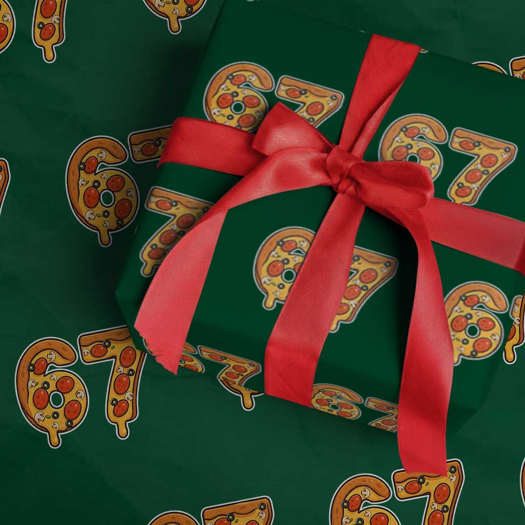 Funny 67 Pizza Lover Wrapping Paper Roll Six Seven Gen Alpha Slang - Wonder Print Shop