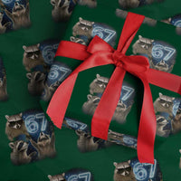 Funny 67 Raccoon Meme Wrapping Paper Roll Howling at The Moon Funny Six Seven Weird Cursed - Wonder Print Shop