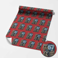 Funny 67 Raccoon Meme Wrapping Paper Roll Howling at The Moon Funny Six Seven Weird Cursed - Wonder Print Shop