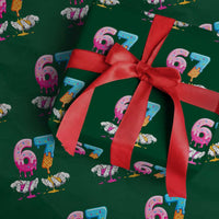 Funny 67 Six Seven Ice Cream Drip Wrapping Paper Roll Cool Meme 6 7 Funny Number Couple Matching Costume - Wonder Print Shop
