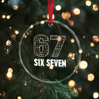 Funny 67 Six Seven Italian Brainrot Gen Alpha Meme Crystal Glass Ornament - Wonder Print Shop
