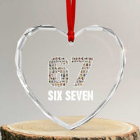 Funny 67 Six Seven Italian Brainrot Gen Alpha Meme Heart Crystal Glass Ornament - Wonder Print Shop