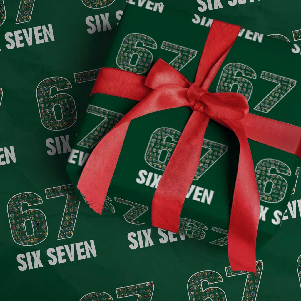 Funny 67 Six Seven Italian Brainrot Gen Alpha Meme Wrapping Paper Roll - Wonder Print Shop