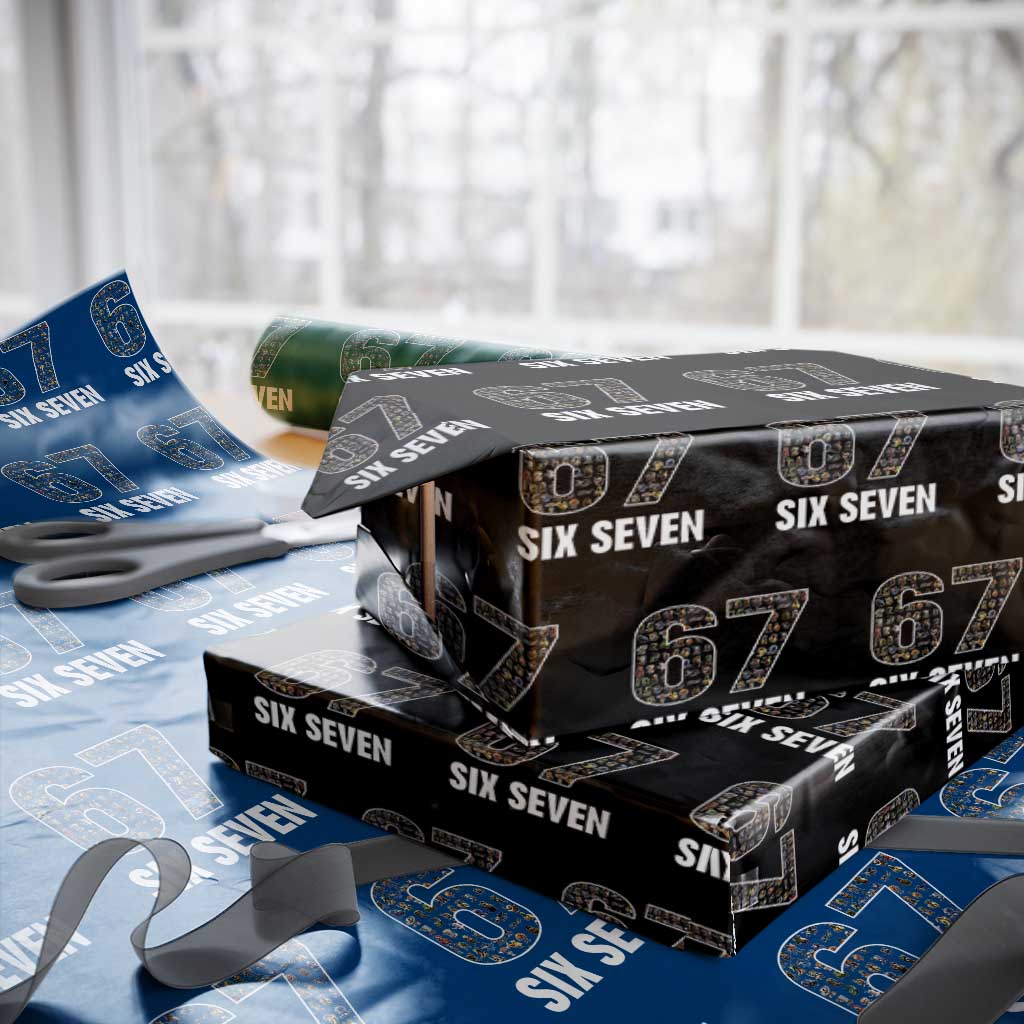 Funny 67 Six Seven Italian Brainrot Gen Alpha Meme Wrapping Paper Roll - Wonder Print Shop