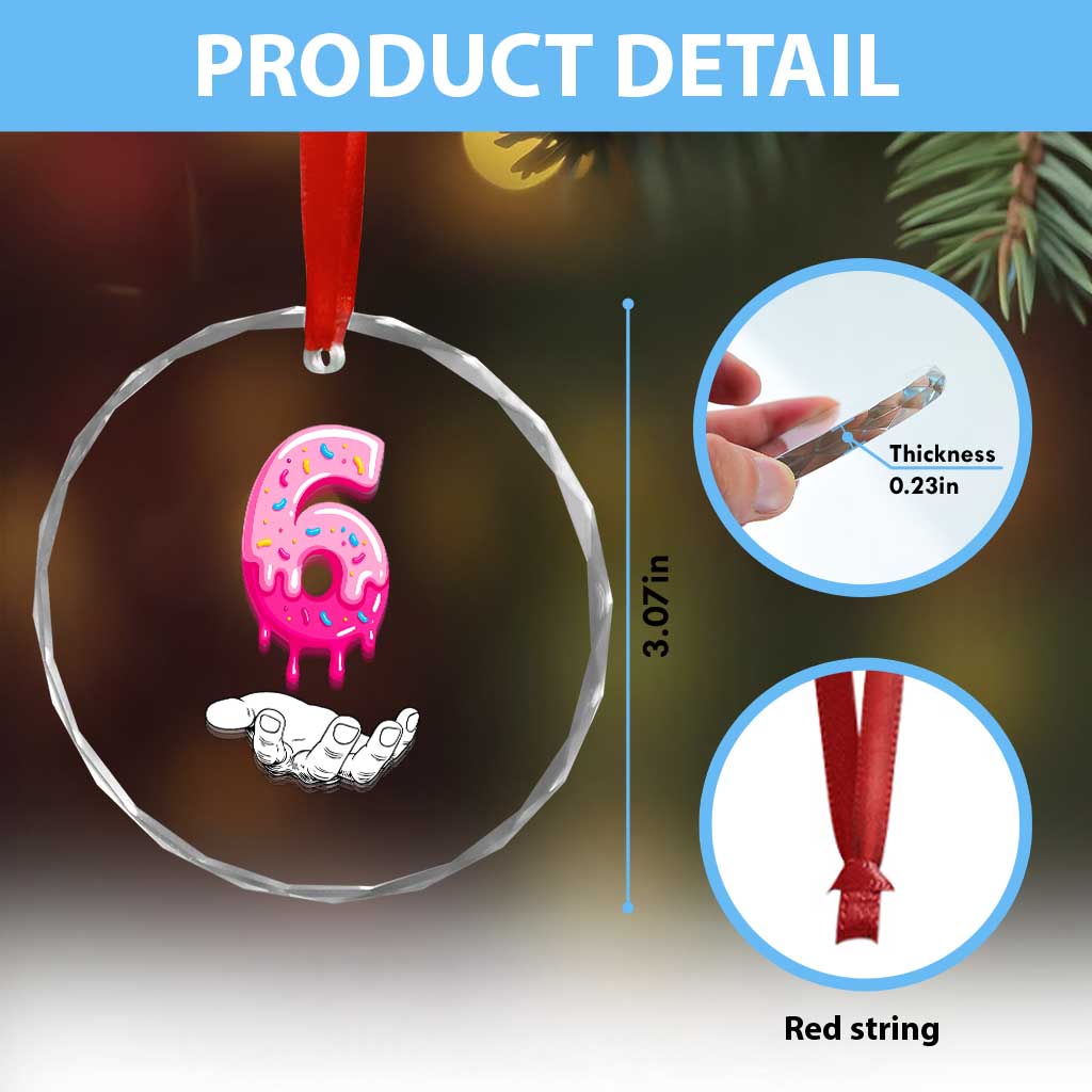 Funny 67 Six Seven Meme Couple Matching Crystal Glass Ornament Number 6 Baseball Ice Cream Drip - Wonder Print Shop