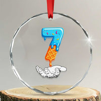 Funny 67 Six Seven Meme Couple Matching Crystal Glass Ornament Number 7 Baseball Ice Cream Drip - Wonder Print Shop