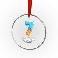 Funny 67 Six Seven Meme Couple Matching Crystal Glass Ornament Number 7 Baseball Ice Cream Drip - Wonder Print Shop