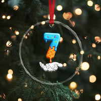 Funny 67 Six Seven Meme Couple Matching Crystal Glass Ornament Number 7 Baseball Ice Cream Drip - Wonder Print Shop
