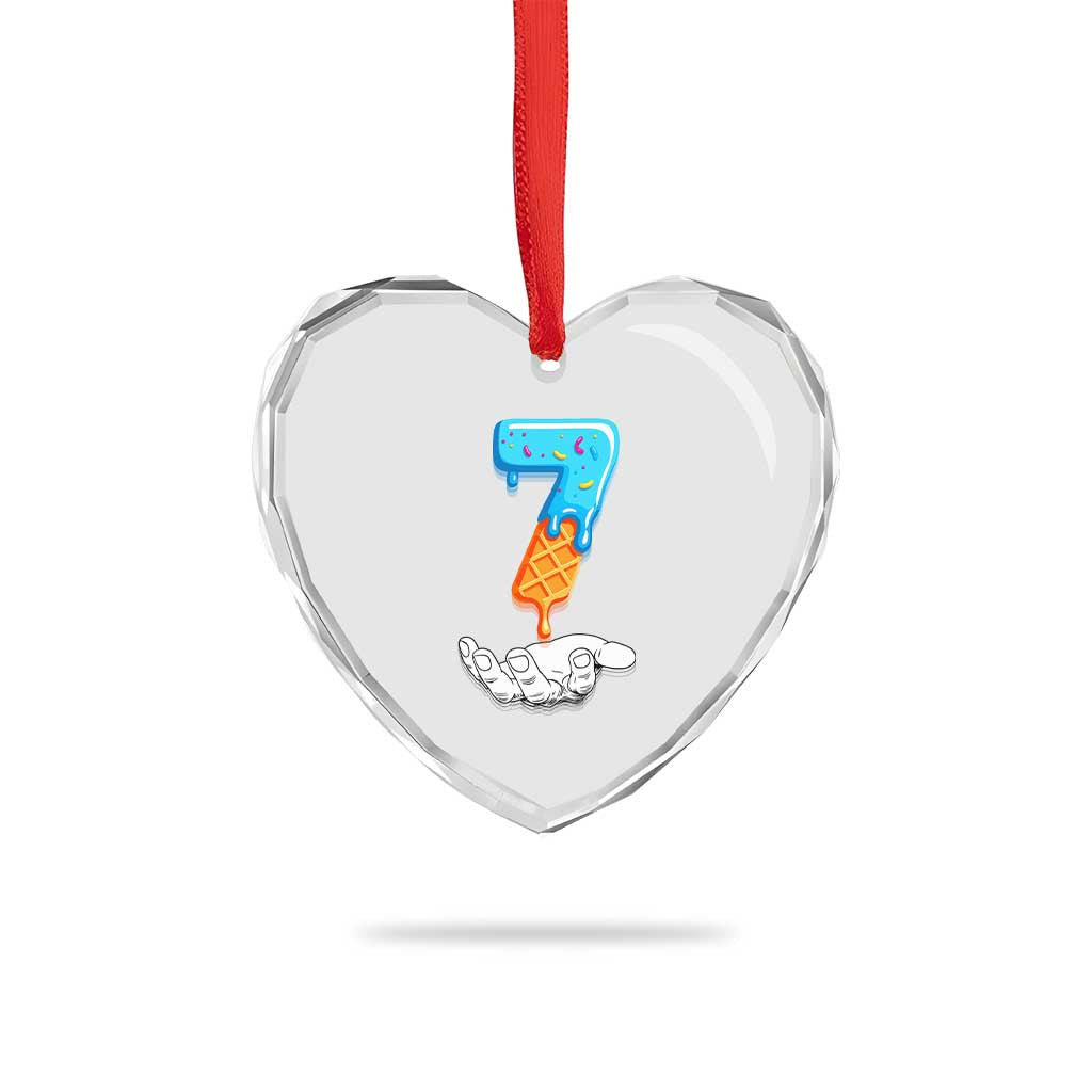 Funny 67 Six Seven Meme Couple Matching Heart Crystal Glass Ornament Number 7 Baseball Ice Cream Drip - Wonder Print Shop